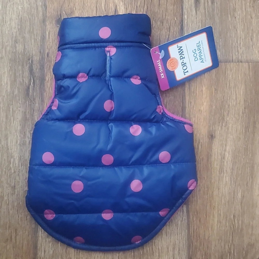 Dog Quilted Puffer Jacket by Top Paw - Adjustable | Size Medium NWT